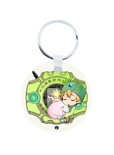 Digim0n Anime Wooden Keychain