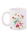 Floral Printed Ceramic Coffee Mug White/Pink/Green 11ounce