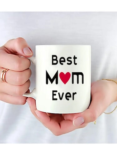 Best Mom Ever" 11oz Ceramic Coffee Mug - Perfect Gift for Mother's Day, Birthdays &amp; Holidays - Insulated, Reusable, Dishwasher Safe whitee