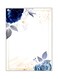 Floral Printed Metallic Plate White/Blue/Grey 20x15cm
