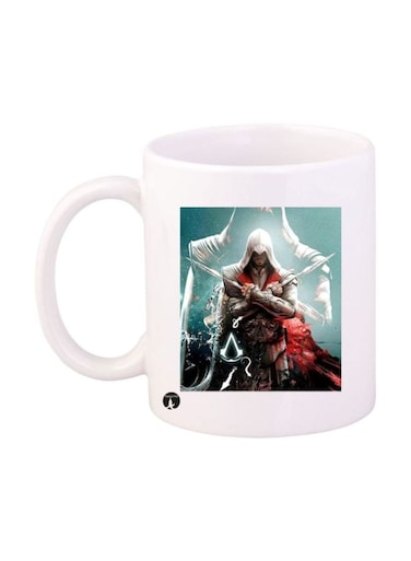 Assassin's Creed Video Game Printed Mug White/Blue/Red Standard Size
