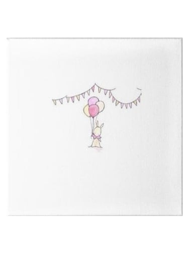 Animation Hidden Frame Canvas Wall Painting White/Pink 50 x 50cm