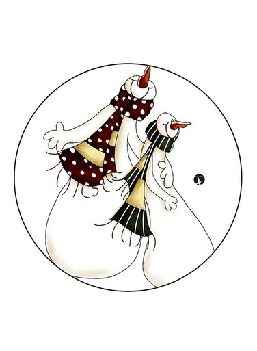 Snowmen Printed Fridge Magnet Multicolour