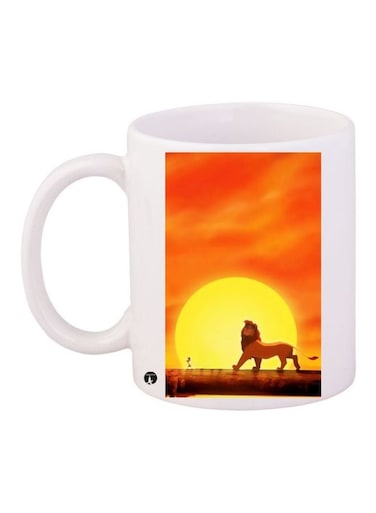 The Lion King Printed Coffee Mug White/Orange/Yellow 11ounce