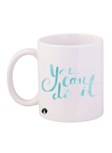 Printed Mug White/Blue 12ounce