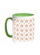 Motifs Of Small And Large Stars Printed Coffee Mug Green White 11 ounce