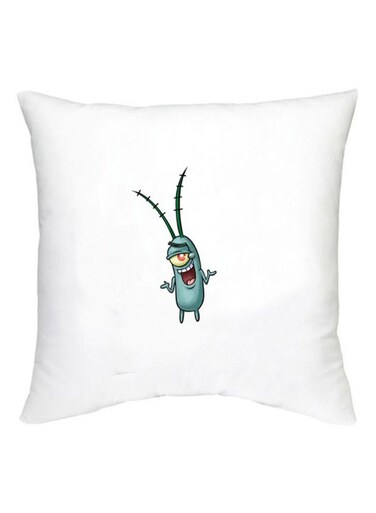 SpongeBob Character Printed Decorative Cushion White/Blue/Yellow 16x16inch