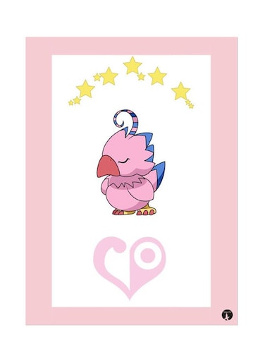 Metal Plate Of The Anime Digimon Poster Pink/White/Yellow