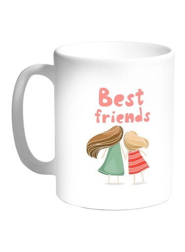 Best Friends Printed Coffee Mug White/Green/Red