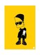 Cartoon Themed Metallic Plate Yellow/Black 20x15cm