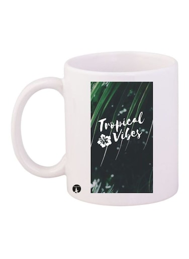 Tropical Vibes Printed Mug White/Green Standard Size