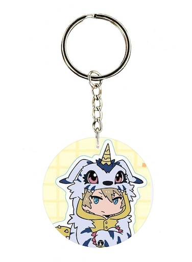 Anime Digimon Double Side Printed Keychain
