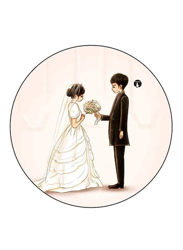 Boy And Girl Printed Fridge Magnet Multicolour