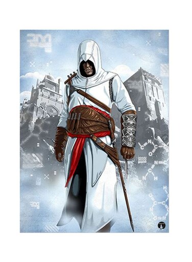 Video Game Assassin's Creed Metal Plate Poster White/Red 15x20cm