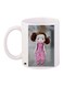 Doll Printed Coffee Mug White/Brown/Pink 11ounce