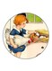 Girl Printed Fridge Magnet Round Multicolour
