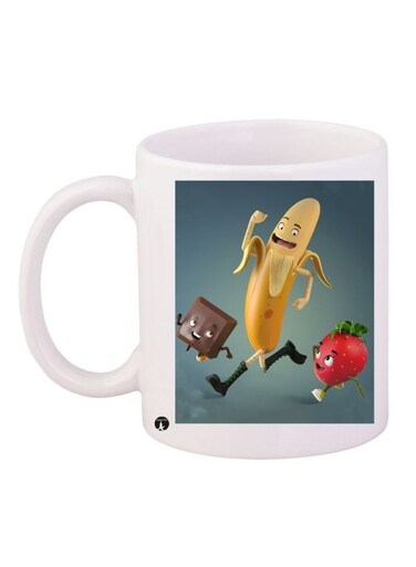 Fruits Printed Coffee Mug White/Blue/Yellow 11ounce