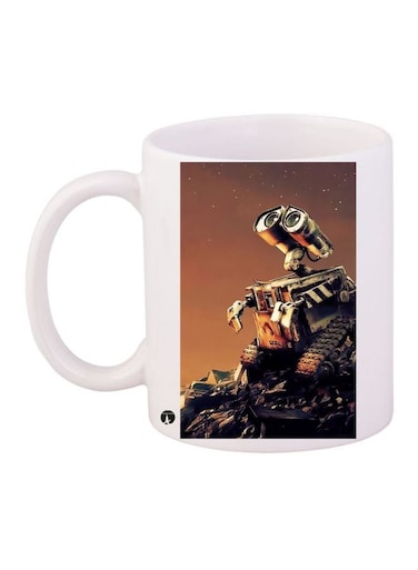 Wall-E Printed Coffee Mug White/Brown/Black 11ounce