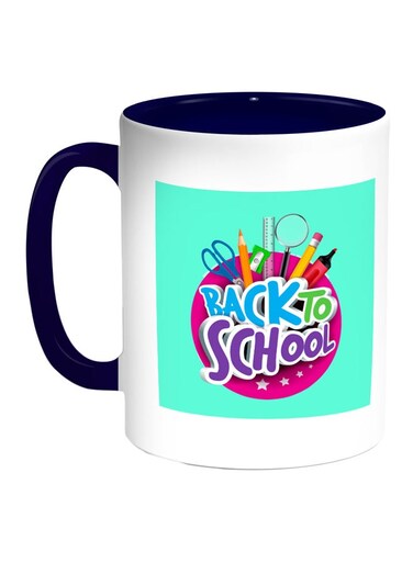 Back To School Printed Coffee Mug Blue/White/Sea Green