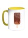 Ice Cream Cartoon Graphics Printed Coffee Mug White/Yellow/Brown