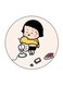 Girl Printed Fridge Magnet Round Multicolour