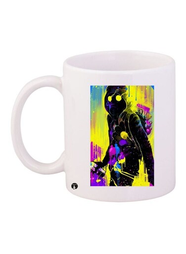 Cartoon Printed Coffee Mug White/Black/Yellow