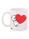 Love Printed Coffee Mug White/Red/Brown 11ounce