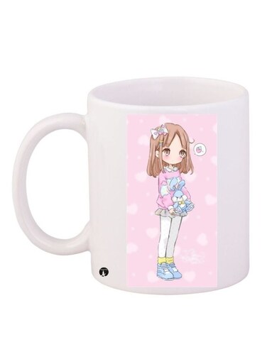 Anime Girl Printed Coffee Mug White/Pink/Blue