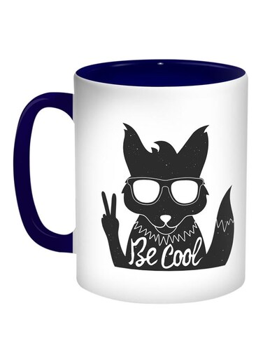 Be Cool Printed Coffee Mug Grey/White/Blue