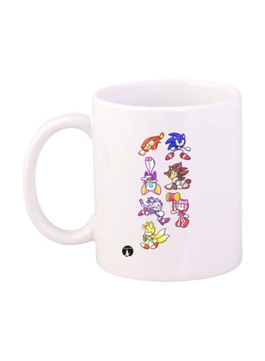 Sonic Video Game Printed Mug White/Blue/Red