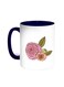 Fees Roses Printed Coffee Mug Blue/White 11ounce