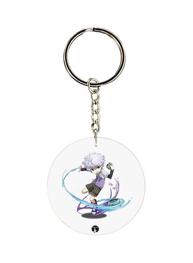 Double Sided Anime Hunter X Hunter Printed Keychain Purple/Blue/White