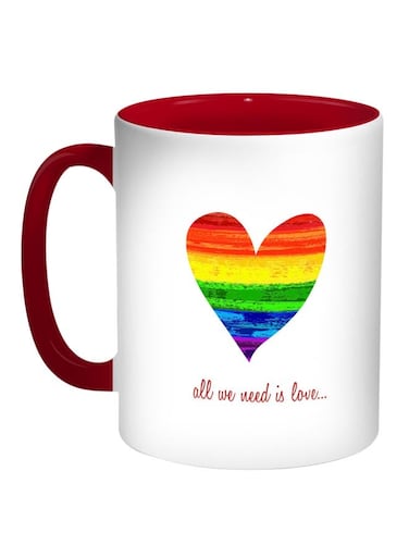 Printed Coffee Mug Red/White/Yellow