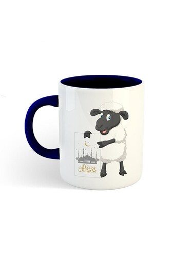 Eid Al-Adha Sheep Printed Mug White/Navy