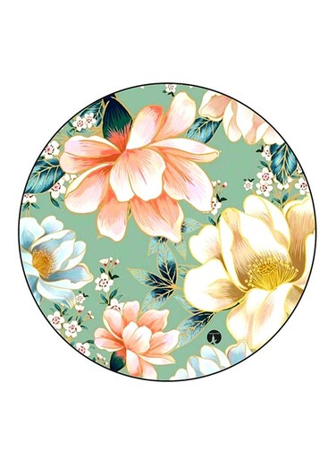 Flowers Printed Fridge Magnet Round Multicolour