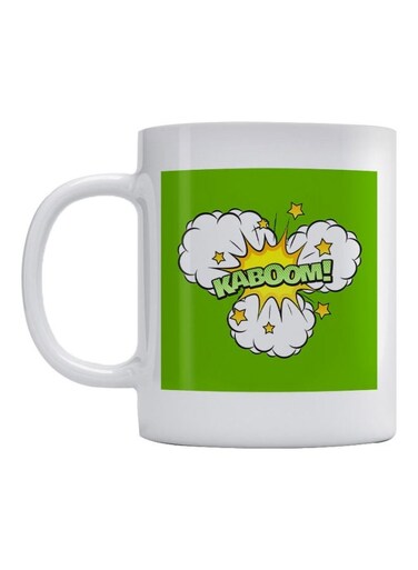Kaboom Printed Mug Green/White/Yellow