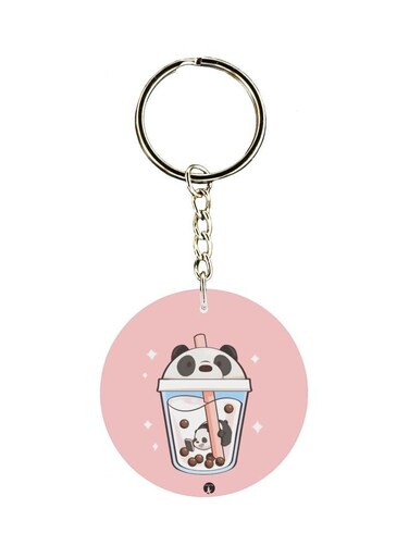 Double Sided Panda Themed Printed Keychain