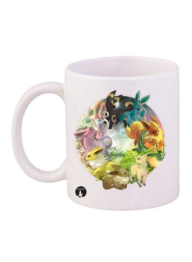 Pokemon Printed Mug White/Green/Pink 11ounce