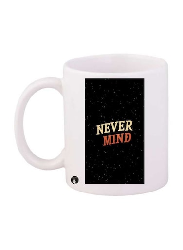 Never MInd Printed Mug Black/Yellow/Orange Standard Size