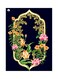 Floral Themed Metallic Plate Pink/Green/Yellow 20x15cm