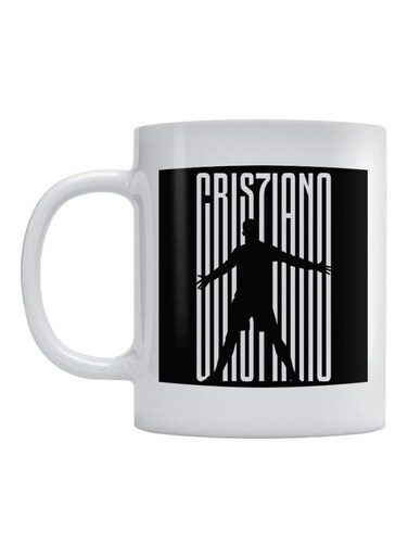 Cristiano Ronaldo Printed Coffee Mug White/Black 350ml