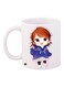 Cartoon Girl Printed Coffee Mug White/Purple/Brown 11ounce