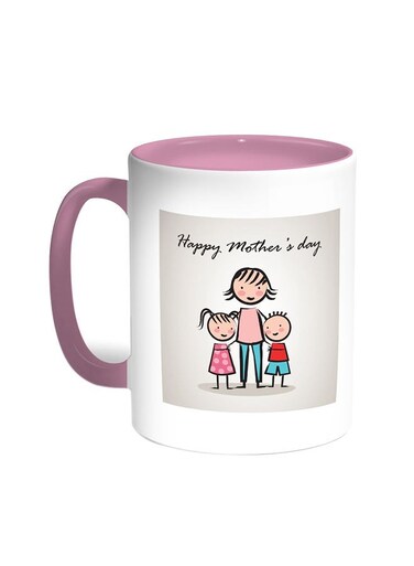 Happy Mother's Day Printed Coffee Mug Pink/White 11ounce