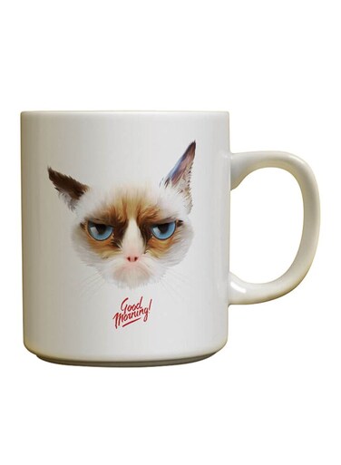 Printed Coffee Mug Brown/White
