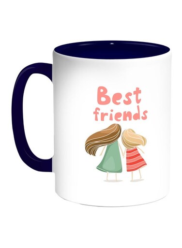 Best Friends Printed Coffee Mug Blue/White/Red 11ounce