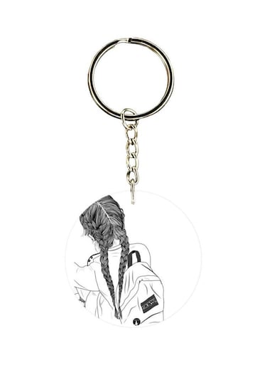 Girl Printed Dual Sided Keychain