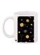 Galaxy Printed Coffee Mug White/Black/Yellow 11ounce