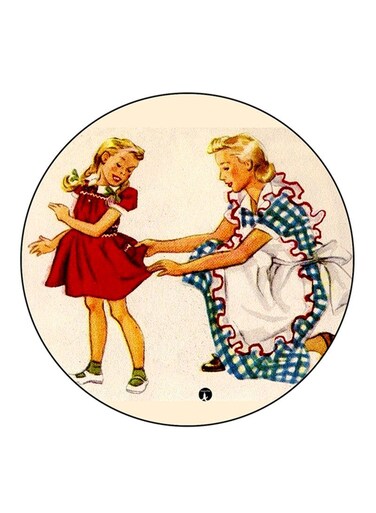 Vintage Art Printed Fridge Magnet Round Multicolour