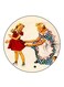 Vintage Art Printed Fridge Magnet Round Multicolour