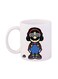 Super Mario Printed Mug White/Blue/ Black 11ounce